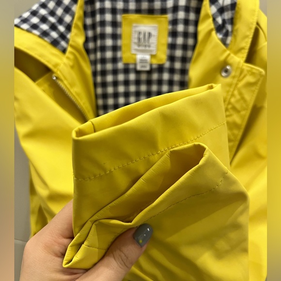 COPY - Gap Kids Broght Lemon Yellow Rain Jacket Coat waterproof S - Picture 4 of 8